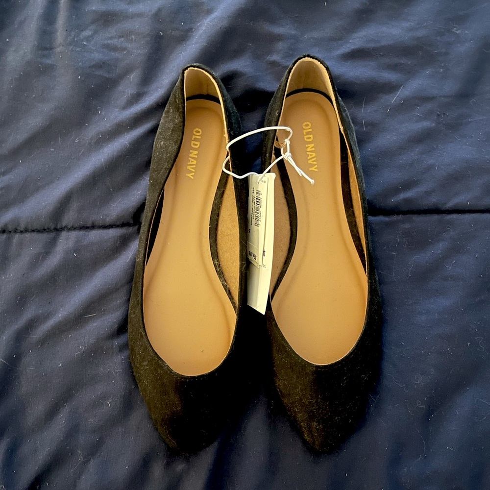 Old Navy Black Suede Flats Size 7